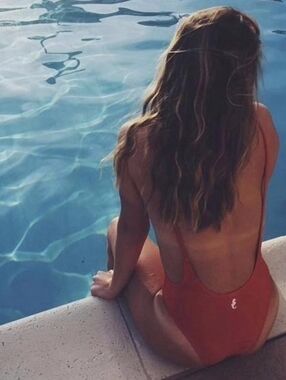 NWOT Sunny Co. Instagram Red One Piece Pamela Bathing Suit